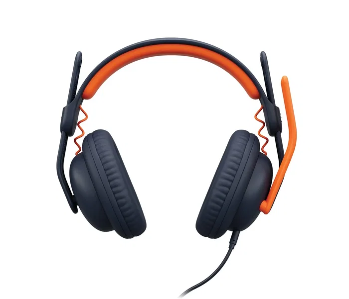 Logitech Zone Learn Auriculares de Diadema para Educación, Azul y Naranja