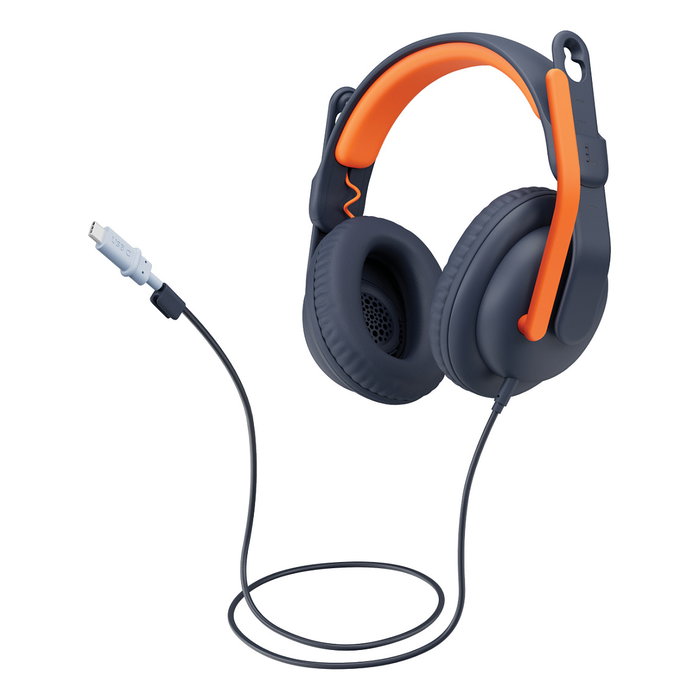 Logitech ZONE LEARN Auriculares Diadema para Educación, Alámbrico 3.5mm, Color Azul y Naranja, Circumaural, 192g, Micrófono Boom, Diseñado para Niños Logitech ZONE LEARN Auriculares Diadema para Educación, Alámbrico 3.5mm, Color Azul y Naranja, Circumaural, 192g, Micrófono Boom, Diseñado para Niños