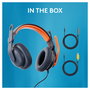 Logitech ZONE LEARN Auriculares Diadema para Educación, Alámbrico 3.5mm, Color Azul y Naranja, Circumaural, 192g, Micrófono Boom, Diseñado para Niños