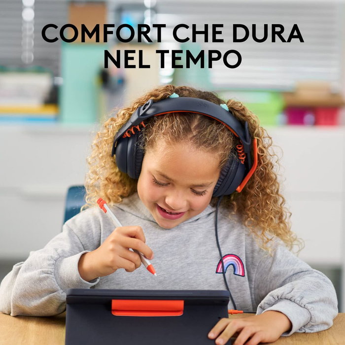 Auriculares logitech zone learn diadema educación azul, naranja Auriculares logitech zone learn diadema educación azul, naranja