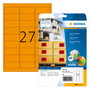 HERMA 5141 Etiquetas A4 Naranja Neón 63,5x29,6 mm