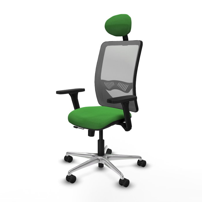PIQUERAS Y CRESPO Silla de oficina Zulema con mecanismo Sincro/Traslack, Verde y Gris