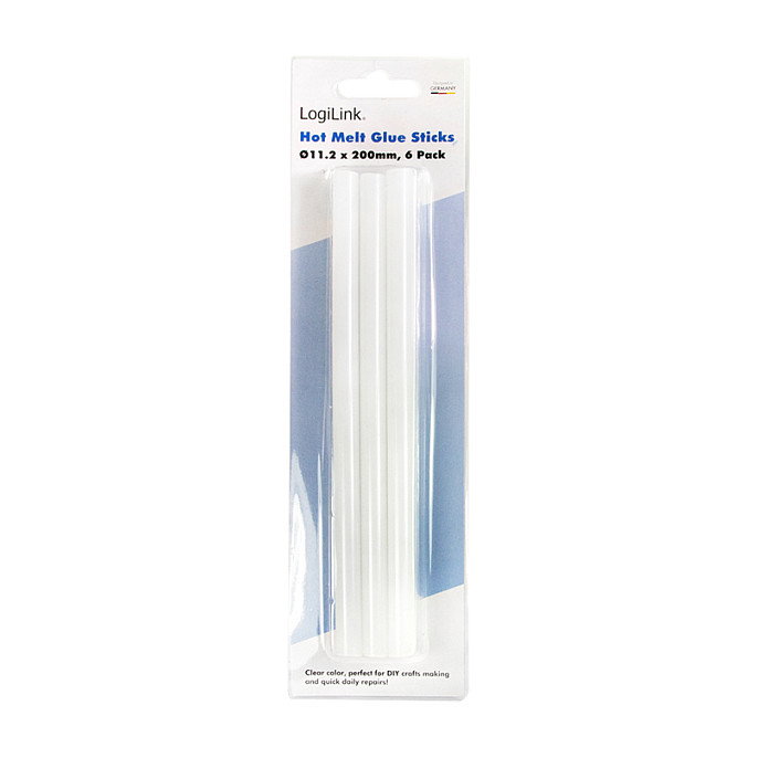 LogiLink Barras de pegamento termofusible 11,2 mm x 200 mm, 6 unidades