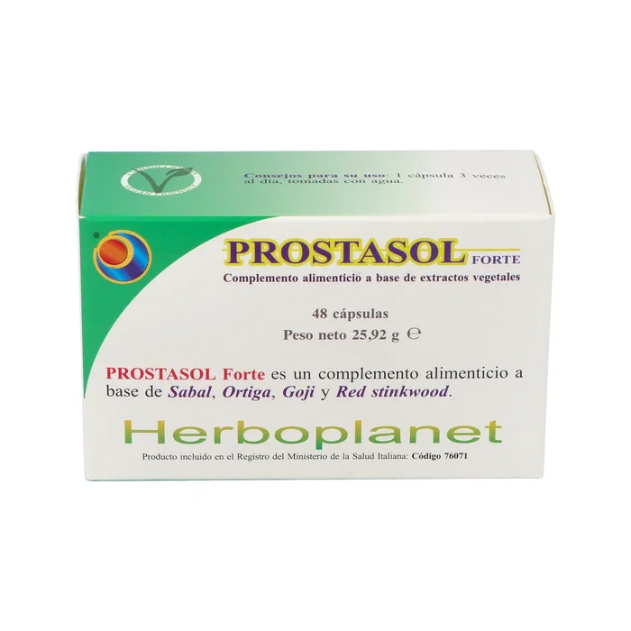 HERBOPLANET Prostasol Forte 48 cápsulas - Complemento alimenticio para próstata con Sabal, Ortiga, Goji y Pigeum HERBOPLANET Prostasol Forte 48 cápsulas - Complemento alimenticio para próstata con Sabal, Ortiga, Goji y Pigeum
