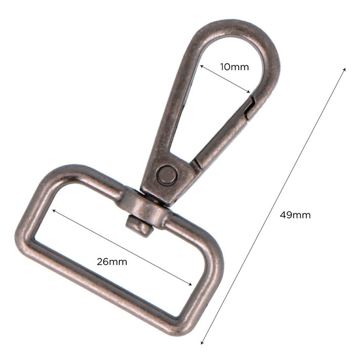 Innspiro Mosquetón Anilla Rectangular Zamak Plata Vieja 26 mm (5 unidades)