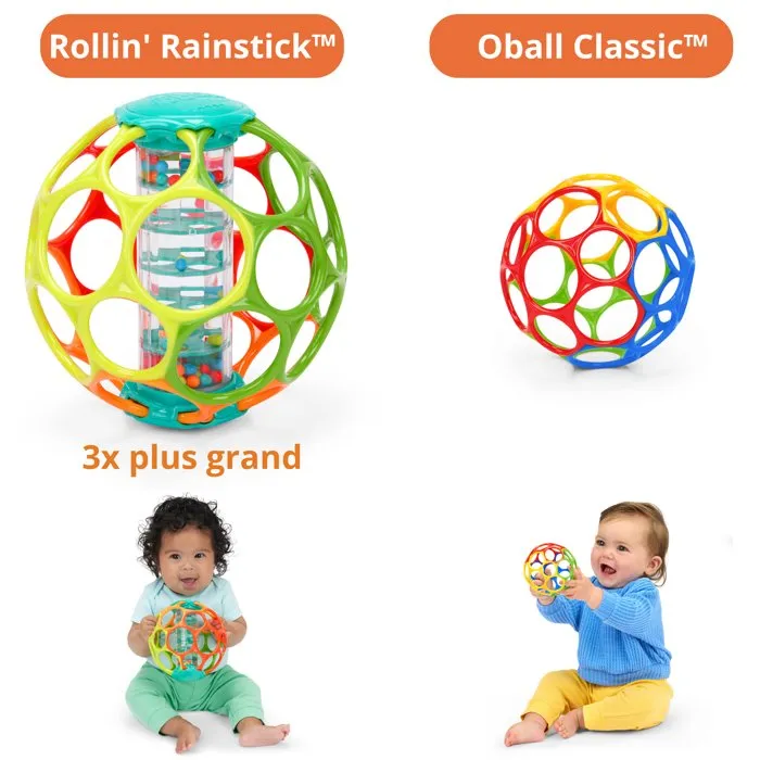 Bright Starts Oball Juguete Infantil con Palo de Lluvia OBA0834282000300, Fácil Agarre, Sin BPA, Rojo, Amarillo, Verde y Azul, para Recién Nacidos Bright Starts Oball Juguete Infantil con Palo de Lluvia OBA0834282000300, Fácil Agarre, Sin BPA, Rojo, Amarillo, Verde y Azul, para Recién Nacidos