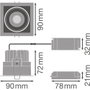 LEDVANCE Foco LED Empotrado Cuadrado 8W 650Lm 3000K Black