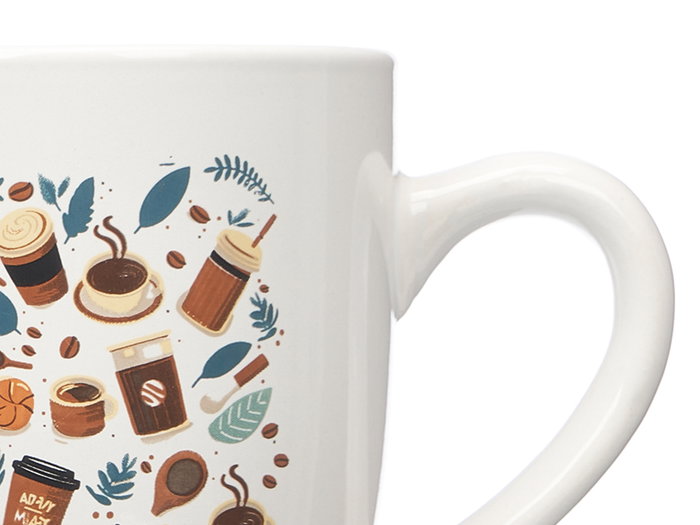 Vessia Taza Porcelana Breakfast Surtidos 350 ml, 12.4x10x8.3 cm (Set de 27)