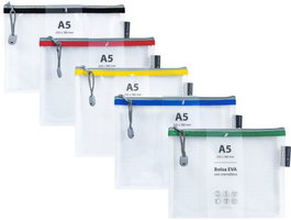 GRAFOPLAS 20 Bolsas Zipper Bag Cremallera A5 Colores Surtidos