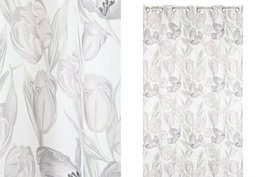 DKD Home Decor Cortina de Poliéster con Tulipanes Impresos Multicolor