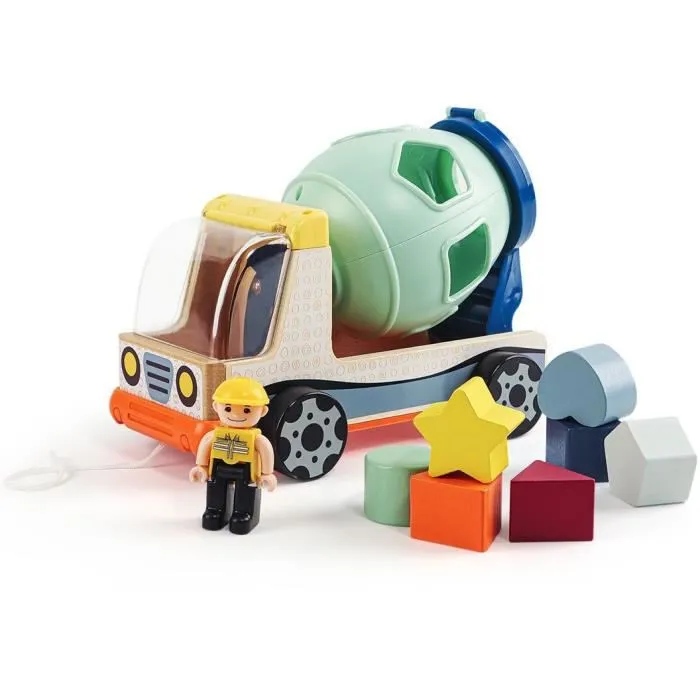 TOP BRIGHT TOP4260771791033 Vehículo de Construcción Clasificador de Formas y Colores con Tambor Mezclador de Hormigón 360º TOP BRIGHT TOP4260771791033 Vehículo de Construcción Clasificador de Formas y Colores con Tambor Mezclador de Hormigón 360º