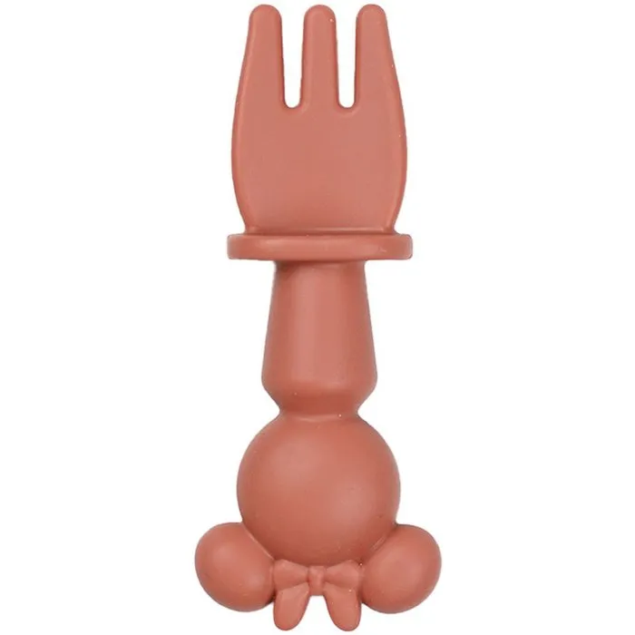 Thermobaby Set de 2 Cubiertos de Silicona AAAIA11506 - Juego de Cubiertos Minnie