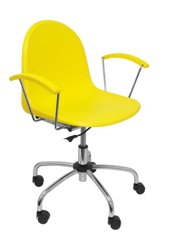PIQUERAS Y CRESPO Silla Ves Giratoria 360º Monocarcasa PVC Amarillo PIQUERAS Y CRESPO Silla Ves Giratoria 360º Monocarcasa PVC Amarillo