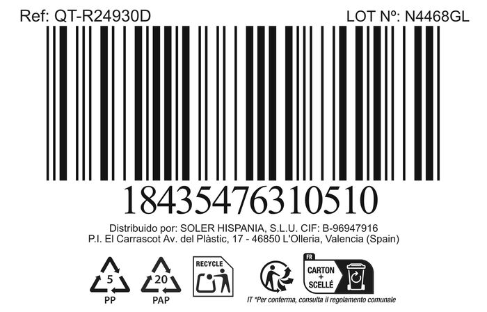Inde Fiambrera Rectangular Hermética 470 cc 15.3 x 11.5 x 7.5 cm (12 Unidades)