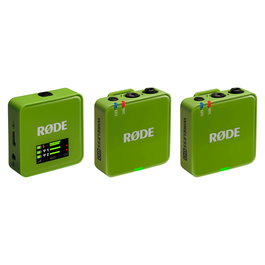 Rode Microphones Wireless GO (Gen 3) Micrófono de Solapa Inalámbrico, 260 m de Alcance, Omnidireccional, 2 Canales, 7 h de Batería, Color Verde