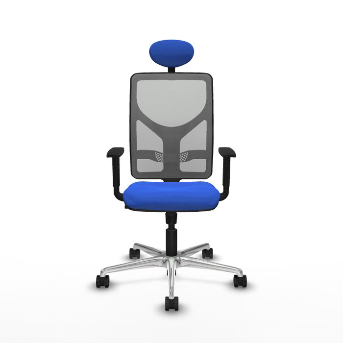 PIQUERAS Y CRESPO Silla de oficina Motilla con mecanismo Sincro, Azul y Gris