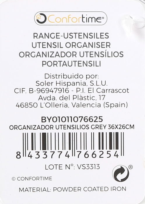 Confortime Organizador Utensilios Grey 36 x 26 x 5 cm (10 Unidades) Confortime Organizador Utensilios Grey 36 x 26 x 5 cm (10 Unidades)