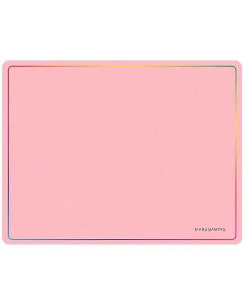 Mars Gaming Alfombrilla Gaming MMP124, Nanotextil de Alta Precisión, Borde Rainbow, Base Antideslizante, Tamaño 360x260x3 mm, Color Rosa