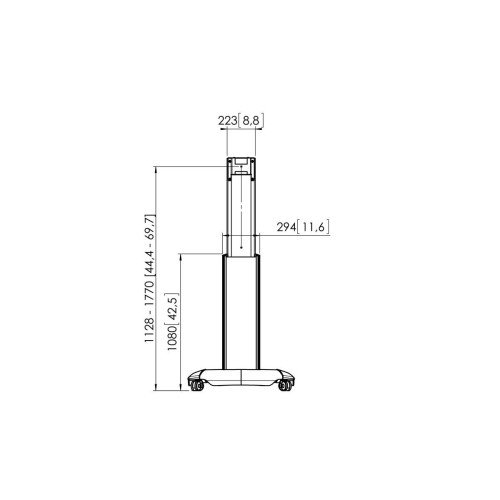 Vogel's Carrito para Pantallas PFT2520, Altura Ajustable de 113-177cm, Plata/Negro