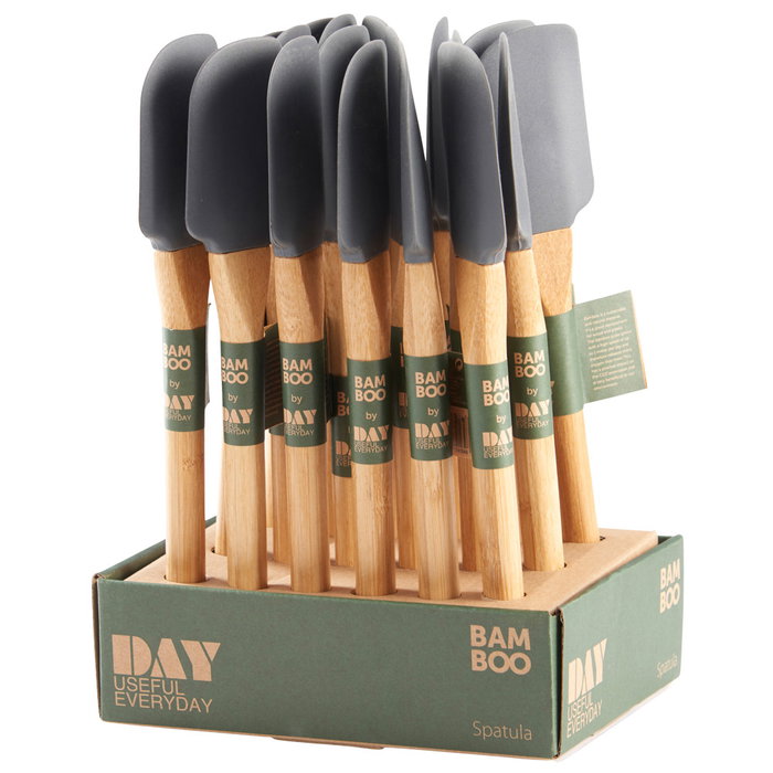 Day Espátula de Silicona Gris y Bambú, Altura 27.5 cm