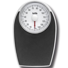 Laica Báscula de baño analógica blanco y negro, máximo 150 kg