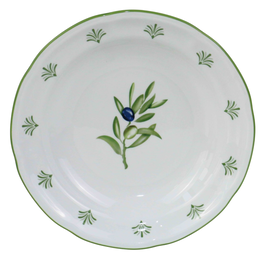 DKD Home Decor Set de 6 Platos Hondos de Porcelana Olivo Verde de la Colección OLIVO 25