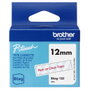 Brother Cinta Doméstica Btag-132 Rojo sobre Transparente 12mm x 4m