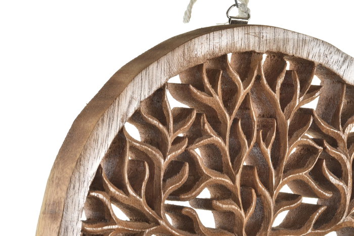 DKD Home Decor Decoración Colgante de Madera y Algodón Árbol
