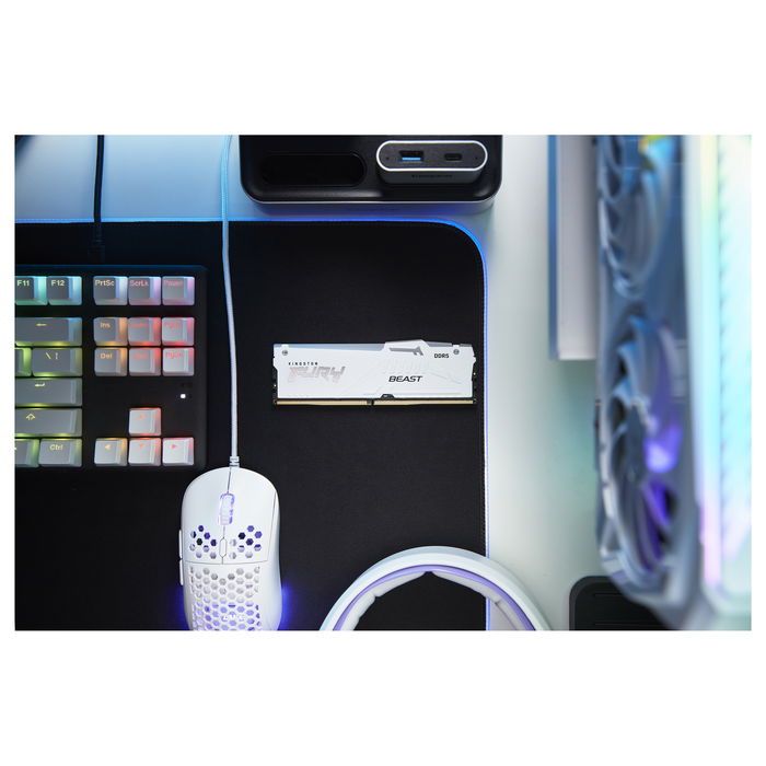 Kingston FURY Beast 64GB (2x32GB) 6400MT/s DDR5 CL32 DIMM Kit White RGB EXPO