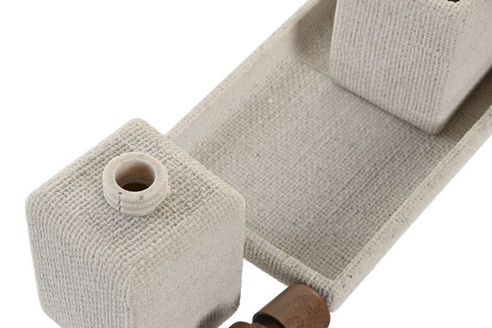 DKD Home Decor Set de 3 Accesorios de Baño en Resina y ABS, Crema
