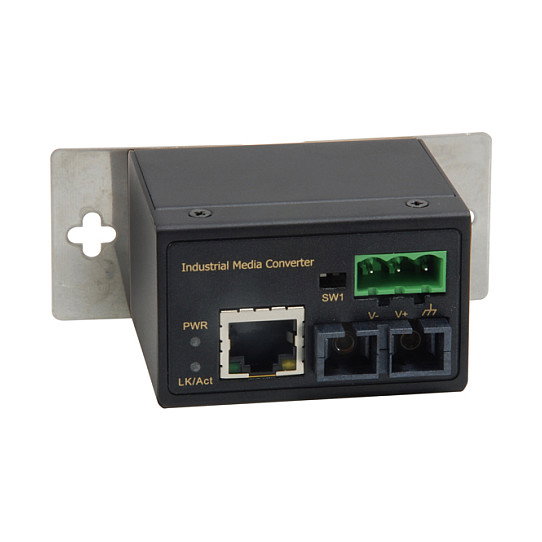 LevelOne Convertidor de Medios Fibra Óptica IEC-4001, 10/100TX a 100FX SC MM 2 km, Negro, para Ethernet Fast
