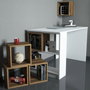 Hanah Home Escritorio de Estudio Moderno Blanco y Nogal para Espacio Productivo