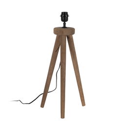 Base Lámpara Mesa Marrón Madera de Mango 24 X 24 X 48 cm