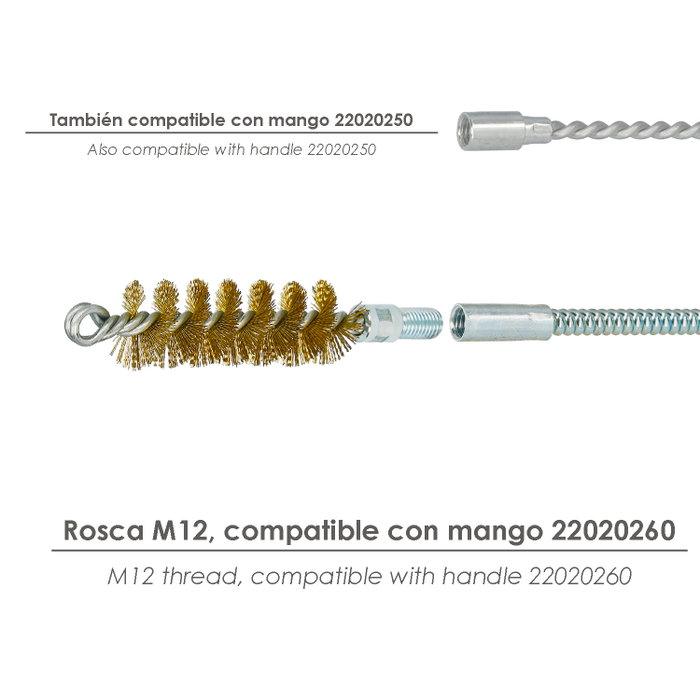 WOLFPACK LINEA PROFESIONAL Cepillo Limpiatubos de Acero 30 mm M12 WOLFPACK LINEA PROFESIONAL Cepillo Limpiatubos de Acero 30 mm M12
