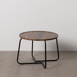 Mesa Centro Marrón Dm-Metal Salón 60 X 60 X 45 cm