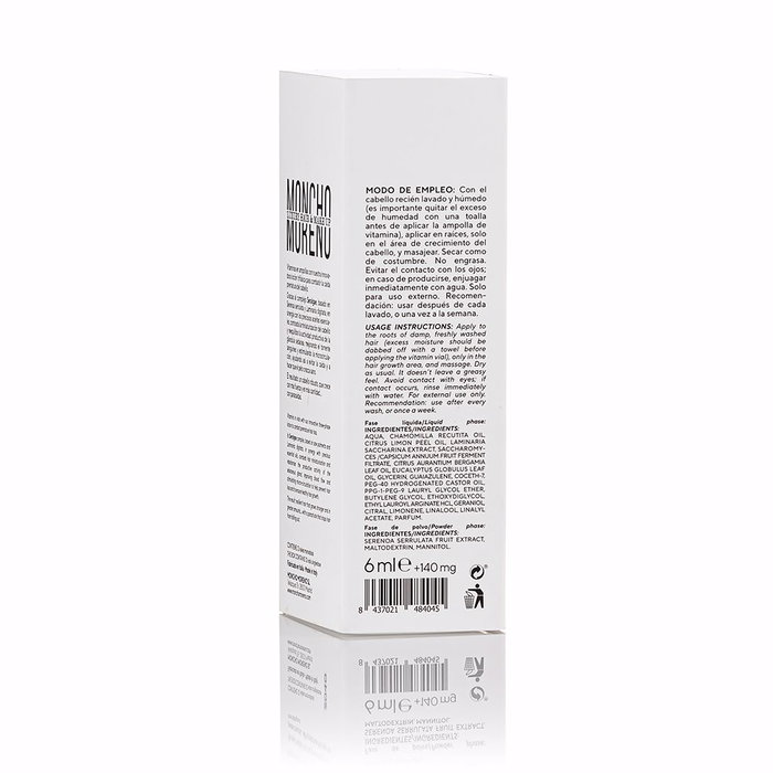 Moncho Moreno Hair Parachute Ampollas - Tratamiento Anticaída con Vitaminas para el Cabello - 12 Unidades x 6 ml