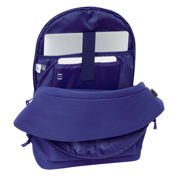 Safta Mochila Doble para Portátil 15,6 pulg. con USB Atlético de Madrid Teen Dark Blue
