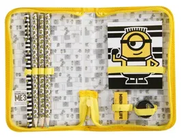 Sambro Bolso Portatodo Minions con Libreta, Goma, Sacapuntas y Lápices de Colores