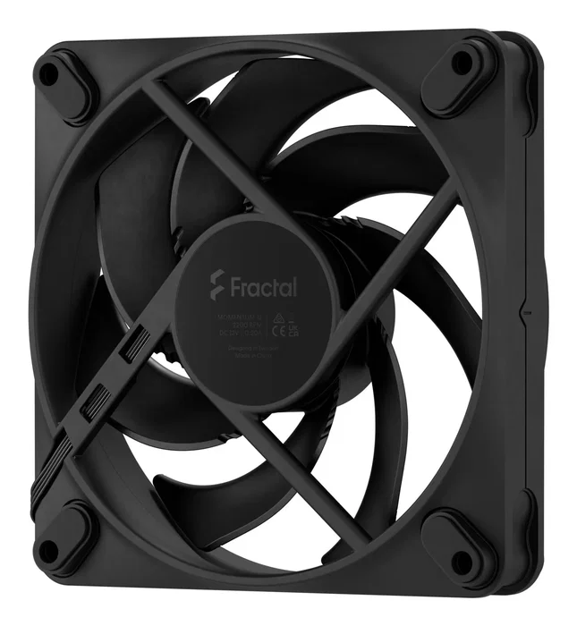 Fractal Design Momentum 12 Ventilador PC 120 mm Negro - PWM, FDB, 2200 RPM, 114.6 m³/h, 31.3 dB, 7 Aspas, 4 Pines, 163 g (FD-F-MO1-1201)