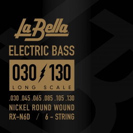 Juego de Cuerdas La Bella para Bajo Eléctrico de 6 Cuerdas Rxn6D Nickel