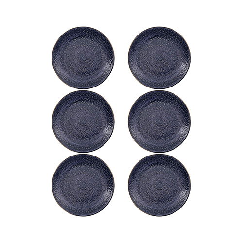 SUMMA Platos Llanos MOON BLUE 28.5 cm, Vitro Porcelana, Apto Lavavajillas y Microondas, Vajilla Alta Calidad (Set de 6)