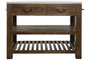 DKD Home Decor Isla de Cocina de Madera y Mármol con 2 Cajones