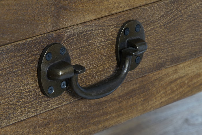 DKD Home Decor Isla de Cocina de Madera y Mármol con 2 Cajones