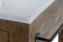 DKD Home Decor Isla de Cocina de Madera y Mármol con 2 Cajones