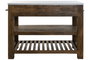 DKD Home Decor Isla de Cocina de Madera y Mármol con 2 Cajones
