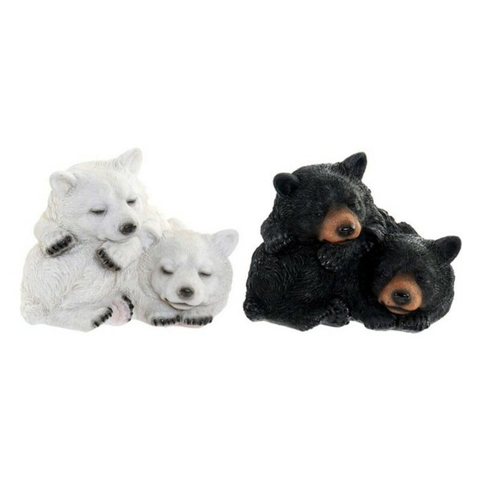 DKD Home Decor Figura de Osos en Resina, Surtido de 2 Piezas, Negro y Blanco