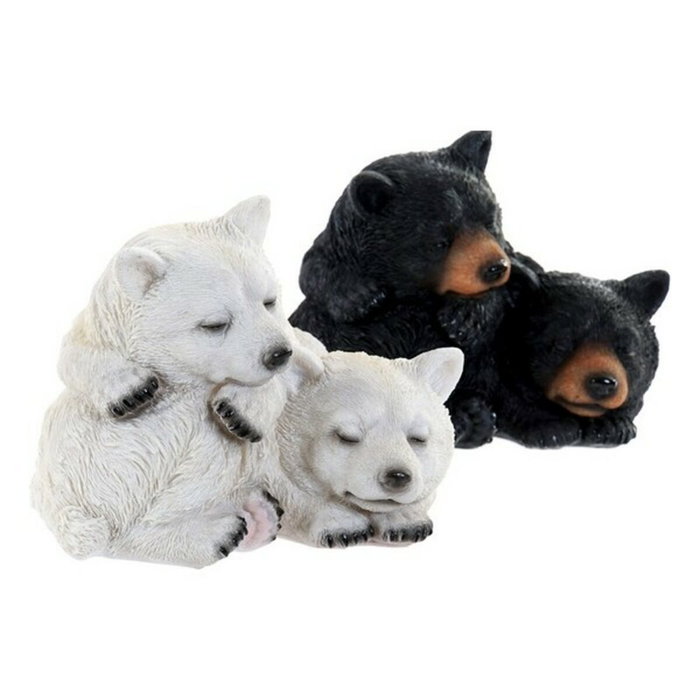 DKD Home Decor Figura de Osos en Resina, Surtido de 2 Piezas, Negro y Blanco