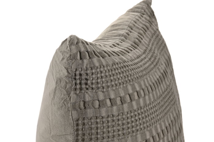 DKD Home Decor Pack de 2 Cojines de Algodón Gris 60x60 cm Lavado a la Piedra