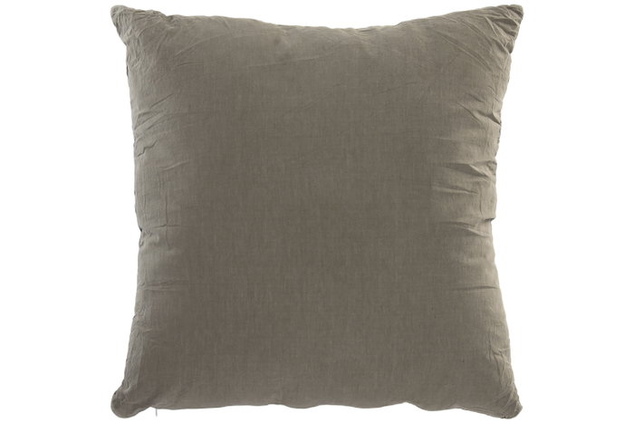 DKD Home Decor Pack de 2 Cojines de Algodón Gris 60x60 cm Lavado a la Piedra