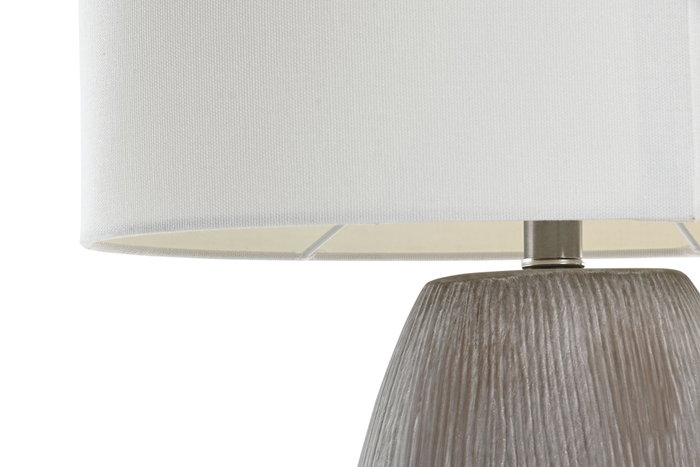 DKD Home Decor Lámpara de Sobremesa Cerámica y Algodón Beige